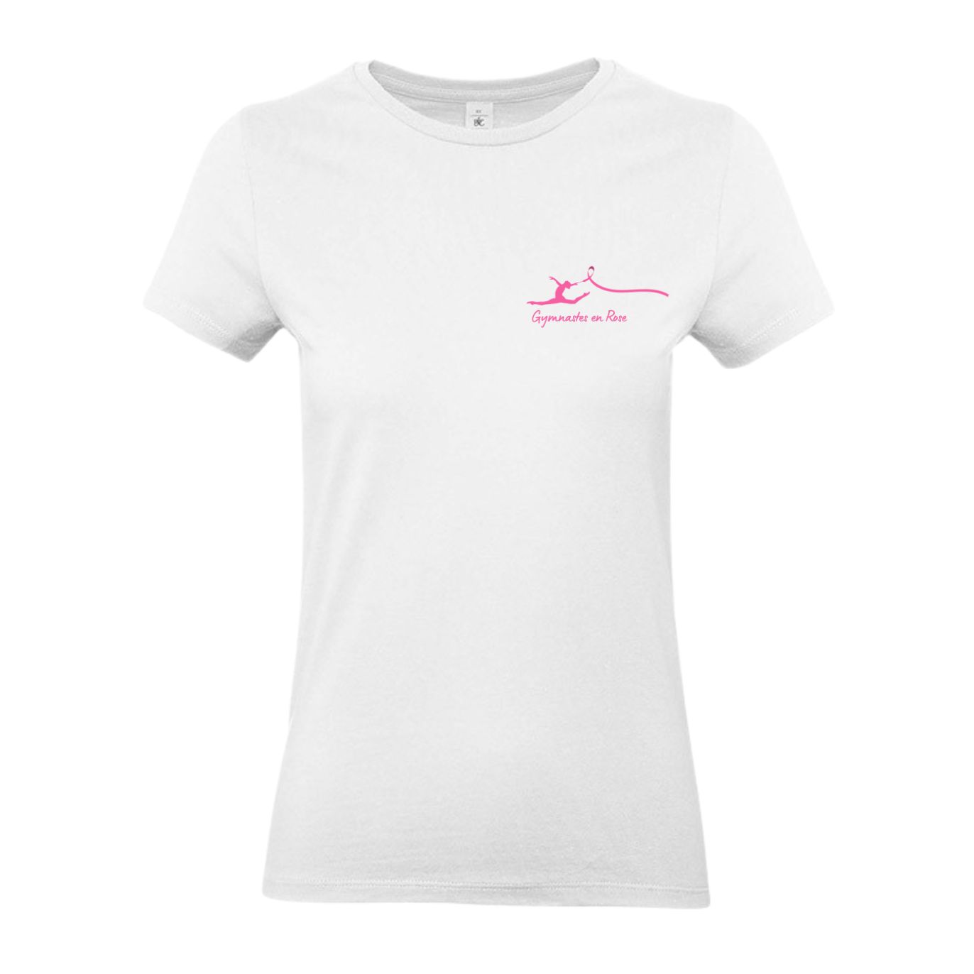 Tee-shirt Blanc Gymnastes en Rose - Femme