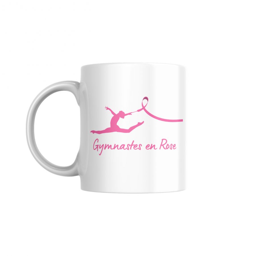 Mug Blanc Gymnastes en Rose