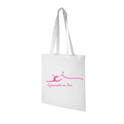 Tote bag Blanc Gymnastes en Rose